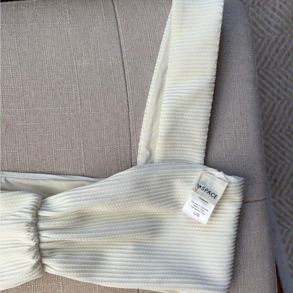l*space Cream Ribbed Bikini Set - Picture 3 of 4
